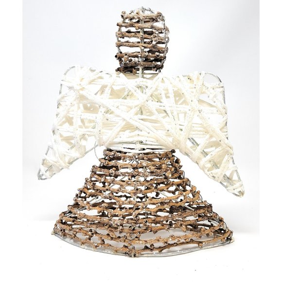 Large Rattan Rustic Angel Home Decor, Tree Topper - Picture 3 of 4